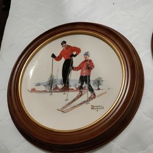 Norman Rockwell collection of plates. Four Seasons series with hangers. 1980